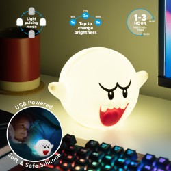 Paladone - Super Mario - Boo Squishyglo Silicone Light Rechargeable